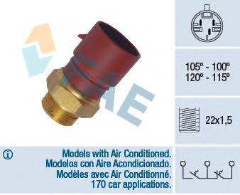 FAE 38040 Термовыключатель, вентилятор радиатора для OPEL OMEGA B (Опель Омега б) FAE 38040 Термовыключатель, вентилятор радиатора для OPEL OMEGA B (Опель Омега б)