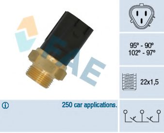 FAE 38185 Термовыключатель, вентилятор радиатора для AUDI (Ауди) FAE 38185 Термовыключатель, вентилятор радиатора для AUDI (Ауди)