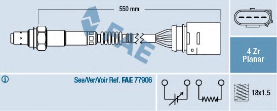 FAE 77148 Лямбда-зонд для AUDI TT (Ауди Тт) FAE 77148 Лямбда-зонд для AUDI TT (Ауди Тт)