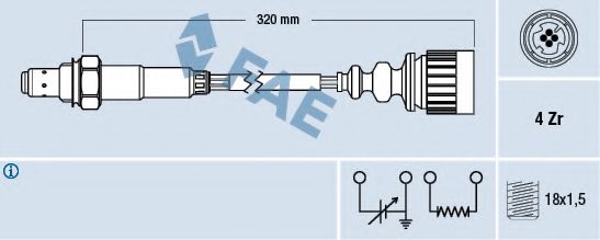 FAE 77172 Лямбда-зонд для BMW 7 (Бмв 7) FAE 77172 Лямбда-зонд для BMW 7 (Бмв 7)