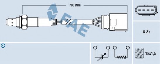 FAE 77205 Лямбда-зонд для AUDI A4 (Ауди А4) FAE 77205 Лямбда-зонд для AUDI A4 (Ауди А4)