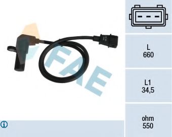 FAE 79070 Датчик импульсов; Датчик импульсов, маховик для OPEL CORSA A (Опель Cорса а) FAE 79070 Датчик импульсов; Датчик импульсов, маховик для OPEL CORSA A (Опель Cорса а)