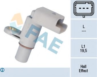 FAE 79149 Датчик частоты вращения, управление двигателем; Датчик, положение распределительного вала для PEUGEOT 407 (Пежо 407) FAE 79149 Датчик частоты вращения, управление двигателем; Датчик, положение распределительного вала для PEUGEOT 407 (Пежо 407)