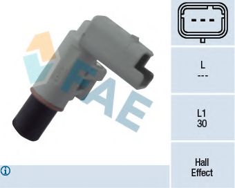 FAE 79150 Датчик частоты вращения, управление двигателем; Датчик, положение распределительного вала для PEUGEOT 407 (Пежо 407) FAE 79150 Датчик частоты вращения, управление двигателем; Датчик, положение распределительного вала для PEUGEOT 407 (Пежо 407)