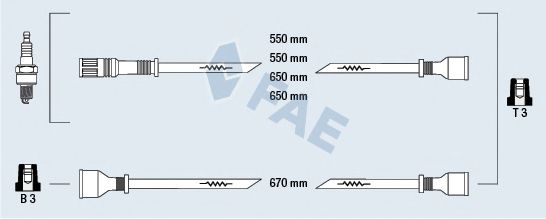 FAE 83500 Комплект проводов зажигания для OPEL CORSA A (Опель Cорса а) FAE 83500 Комплект проводов зажигания для OPEL CORSA A (Опель Cорса а)