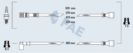 FAE 83660 Комплект проводов зажигания для AUDI FOX (Ауди Фоx) FAE 83660 Комплект проводов зажигания для AUDI FOX (Ауди Фоx)
