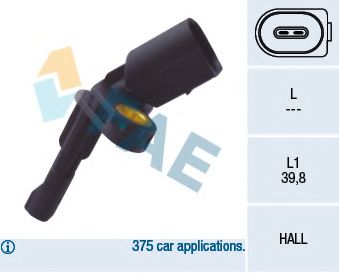FAE 78101 Датчик, частота вращения колеса для VOLKSWAGEN GOLF PLUS (Фольксваген Гольф плюс) FAE 78101 Датчик, частота вращения колеса для VOLKSWAGEN GOLF PLUS (Фольксваген Гольф плюс)