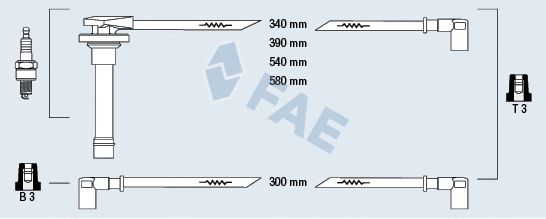 FAE 85340 Комплект проводов зажигания для NISSAN PRIMERA (Ниссан Примера) FAE 85340 Комплект проводов зажигания для NISSAN PRIMERA (Ниссан Примера)