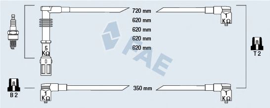 FAE 85680 Комплект проводов зажигания для AUDI 90 (Ауди 90) FAE 85680 Комплект проводов зажигания для AUDI 90 (Ауди 90)