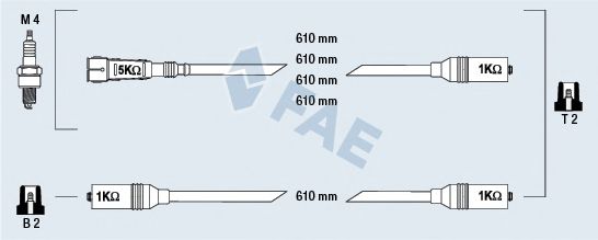 FAE 85690 Комплект проводов зажигания для VOLKSWAGEN CADDY I (Фольксваген Cаддъ и) FAE 85690 Комплект проводов зажигания для VOLKSWAGEN CADDY I (Фольксваген Cаддъ и)