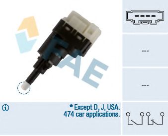 FAE 24761 Выключатель фонаря сигнала торможения для SEAT ALTEA (Сеат Алтэа) FAE 24761 Выключатель фонаря сигнала торможения для SEAT ALTEA (Сеат Алтэа)