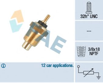 FAE 32713 Датчик, температура охлаждающей жидкости 