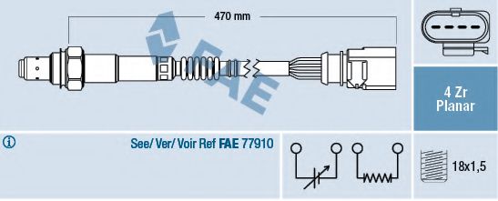 FAE 77402 Лямбда-зонд для VOLKSWAGEN TOURAN (Фольксваген Туран) FAE 77402 Лямбда-зонд для VOLKSWAGEN TOURAN (Фольксваген Туран)