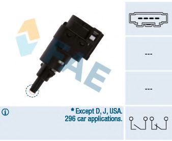 FAE 24763 Выключатель фонаря сигнала торможения для SEAT ALTEA (Сеат Алтэа) FAE 24763 Выключатель фонаря сигнала торможения для SEAT ALTEA (Сеат Алтэа)