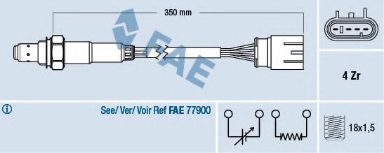FAE 77465 Лямбда-зонд для FIAT 500 C (Фиат 500 c) FAE 77465 Лямбда-зонд для FIAT 500 C (Фиат 500 c)