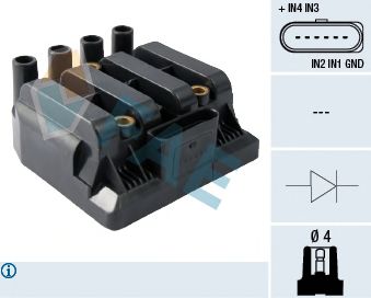 FAE 80270 Катушка зажигания для VOLKSWAGEN BORA (Фольксваген Бора) FAE 80270 Катушка зажигания для VOLKSWAGEN BORA (Фольксваген Бора)
