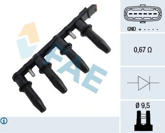 FAE 80291 Катушка зажигания для OPEL ZAFIRA B (Опель Зафира б) FAE 80291 Катушка зажигания для OPEL ZAFIRA B (Опель Зафира б)
