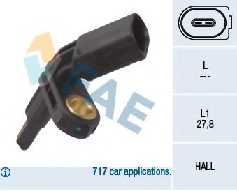 FAE 78012 Датчик, частота вращения колеса для VOLKSWAGEN GOLF PLUS (Фольксваген Гольф плюс) FAE 78012 Датчик, частота вращения колеса для VOLKSWAGEN GOLF PLUS (Фольксваген Гольф плюс)