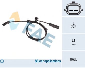 FAE 78057 Датчик, частота вращения колеса 