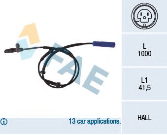 FAE 78076 Датчик, частота вращения колеса 
