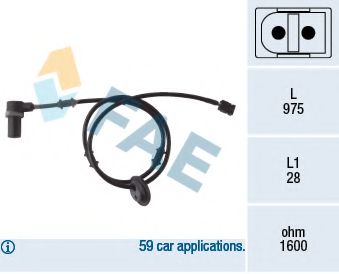 FAE 78053 Датчик, частота вращения колеса 