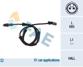 FAE 78095 Датчик, частота вращения колеса 