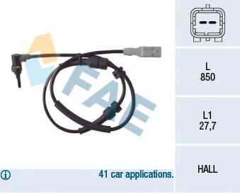 FAE 78086 Датчик, частота вращения колеса 