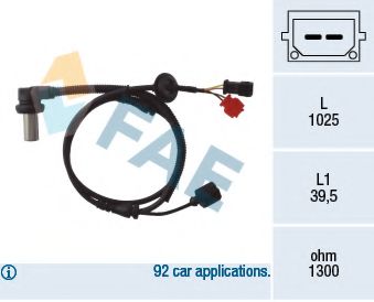 FAE 78063 Датчик, частота вращения колеса 