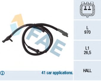 FAE 78031 Датчик, частота вращения колеса для LANCIA PHEDRA (Лансиа/лянча Федра) FAE 78031 Датчик, частота вращения колеса для LANCIA PHEDRA (Лансиа/лянча Федра)