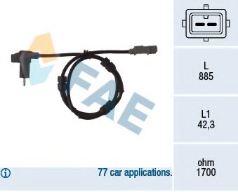 FAE 78091 Датчик, частота вращения колеса 