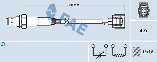 FAE 77520 Лямбда-зонд для MITSUBISHI LANCER (Митсубиши/митсубиси Ланcэр) FAE 77520 Лямбда-зонд для MITSUBISHI LANCER (Митсубиши/митсубиси Ланcэр)