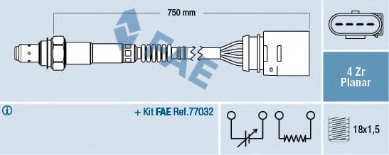 FAE 77906 Лямбда-зонд для AUDI TT (Ауди Тт) FAE 77906 Лямбда-зонд для AUDI TT (Ауди Тт)