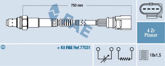 FAE 77910 Лямбда-зонд для VOLKSWAGEN TOURAN (Фольксваген Туран) FAE 77910 Лямбда-зонд для VOLKSWAGEN TOURAN (Фольксваген Туран)