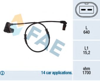 FAE 78092 Датчик, частота вращения колеса 