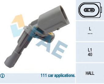 FAE 78125 Датчик, частота вращения колеса для VOLKSWAGEN PASSAT CC (Фольксваген Пассат сс) FAE 78125 Датчик, частота вращения колеса для VOLKSWAGEN PASSAT CC (Фольксваген Пассат сс)