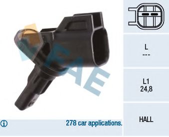FAE 78180 Датчик, частота вращения колеса для FORD (Форд) FAE 78180 Датчик, частота вращения колеса для FORD (Форд)