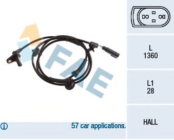 FAE 78216 Датчик, частота вращения колеса для FORD (Форд) FAE 78216 Датчик, частота вращения колеса для FORD (Форд)