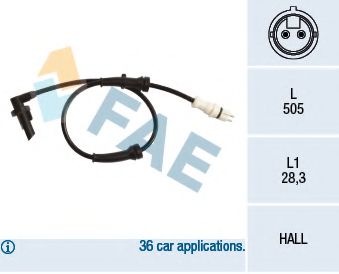 FAE 78217 Датчик, частота вращения колеса 