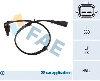 FAE 78219 Датчик, частота вращения колеса для DACIA SANDERO (Дача Сандэро) FAE 78219 Датчик, частота вращения колеса для DACIA SANDERO (Дача Сандэро)