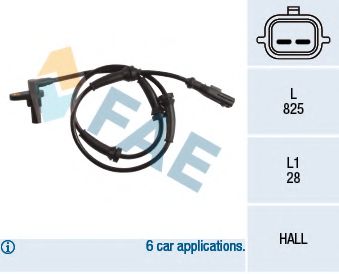 FAE 78221 Датчик, частота вращения колеса 