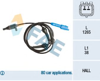 FAE 78232 Датчик, частота вращения колеса для PEUGEOT 407 (Пежо 407) FAE 78232 Датчик, частота вращения колеса для PEUGEOT 407 (Пежо 407)