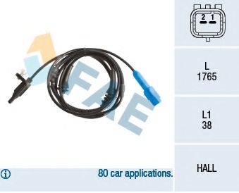 FAE 78236 Датчик, частота вращения колеса для PEUGEOT 407 (Пежо 407) FAE 78236 Датчик, частота вращения колеса для PEUGEOT 407 (Пежо 407)