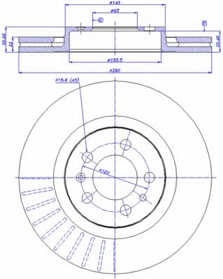 CAR 142.747 Тормозной диск для VOLKSWAGEN BEETLE (Фольксваген Битл) CAR 142.747 Тормозной диск для VOLKSWAGEN BEETLE (Фольксваген Битл)