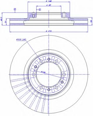 CAR 142.856 Тормозной диск для MITSUBISHI COLT/RODEO (Митсубиши/митсубиси Cолт/родэо) CAR 142.856 Тормозной диск для MITSUBISHI COLT/RODEO (Митсубиши/митсубиси Cолт/родэо)