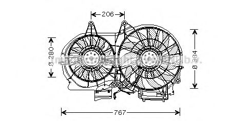 AVA QUALITY COOLING AI7506 Вентилятор, охлаждение двигателя для SEAT EXEO (Сеат Эxэо)