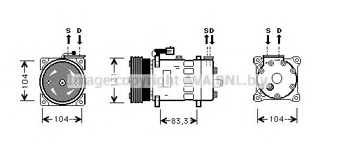 AVA QUALITY COOLING AUK156 Компрессор, кондиционер для ROVER 400 (Ровер 400) AVA QUALITY COOLING AUK156 Компрессор, кондиционер для ROVER 400 (Ровер 400)