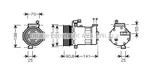 AVA QUALITY COOLING AUK172 Компрессор, кондиционер для ROVER 25 (Ровер 25) AVA QUALITY COOLING AUK172 Компрессор, кондиционер для ROVER 25 (Ровер 25)