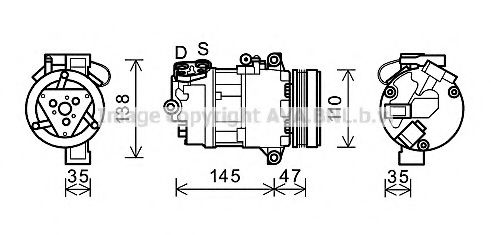 AVA QUALITY COOLING BWK395 Компрессор, кондиционер для BMW (Бмв) AVA QUALITY COOLING BWK395 Компрессор, кондиционер для BMW (Бмв)