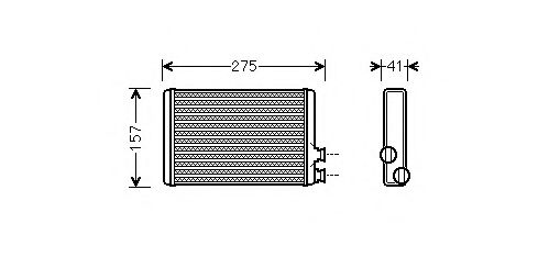 AVA QUALITY COOLING CN6305 Теплообменник, отопление салона для PEUGEOT 407 (Пежо 407) AVA QUALITY COOLING CN6305 Теплообменник, отопление салона для PEUGEOT 407 (Пежо 407)