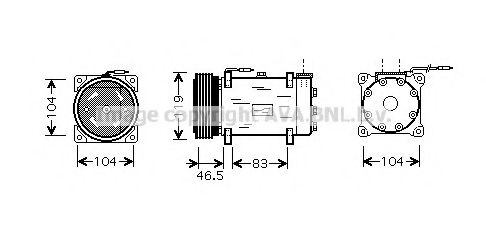 AVA QUALITY COOLING CNK160 Компрессор, кондиционер для CITROËN XSARA (CитроËн Ксара) AVA QUALITY COOLING CNK160 Компрессор, кондиционер для CITROËN XSARA (CитроËн Ксара)